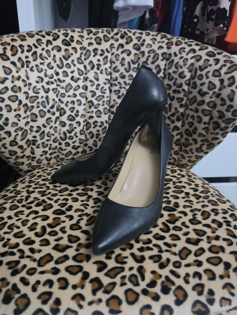 Michael Kors Black Leather Kitten Heels Never Worn 10